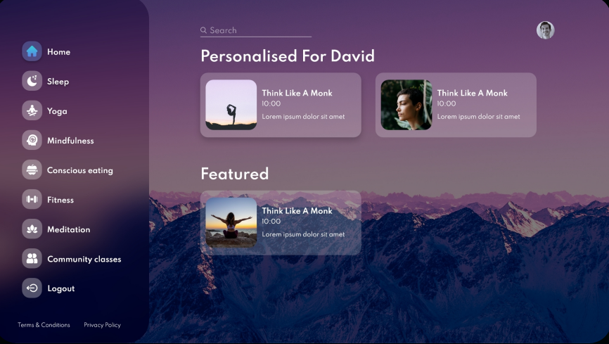 Health-centric media streaming platform — preview